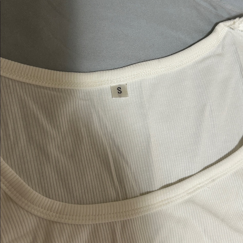 White Ribbed Tank Top - Picture 7 of 7